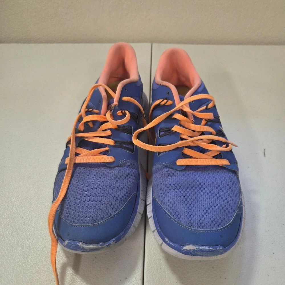 Nike Free Run 5.0 Running Shoes Blue Orange Youth Size 7Y US Women's 8.5‎